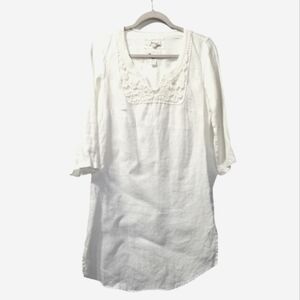 Malvin Germany Women S 8 Linen Blouse Long‎ Tunic 3/4 Sleeve V-Neck